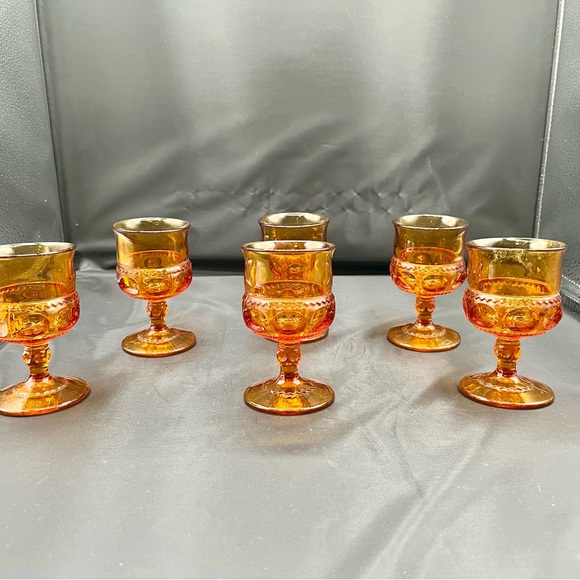 1960s Royal Amber small goblets set of 6 - Picture 12 of 12